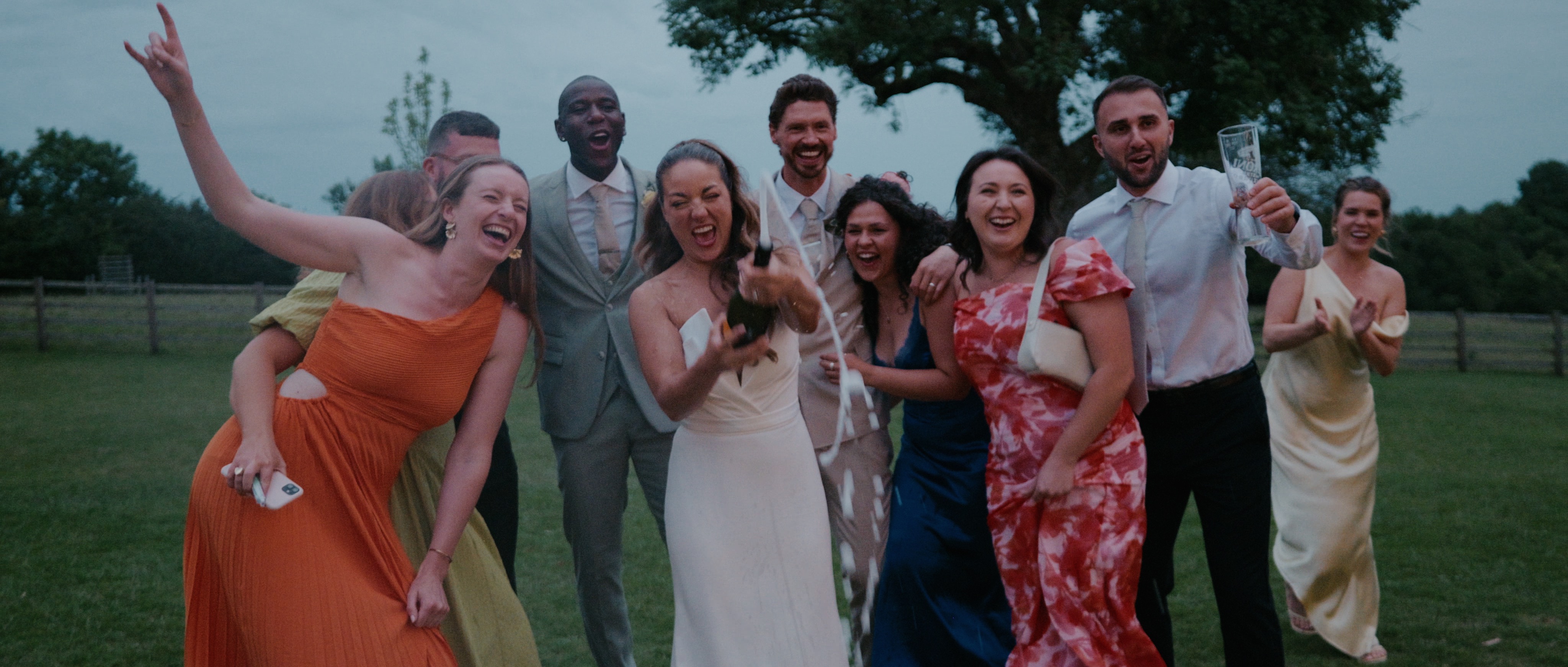 Wedding drinks reception with champagne